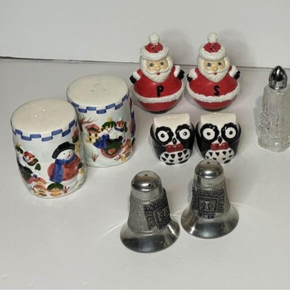 Assorted Collection of Salt and Pepper Shakers- Lot of 9 Pairs - Picture 1 of 7